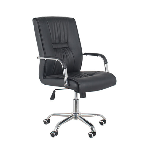 black leather desk chair