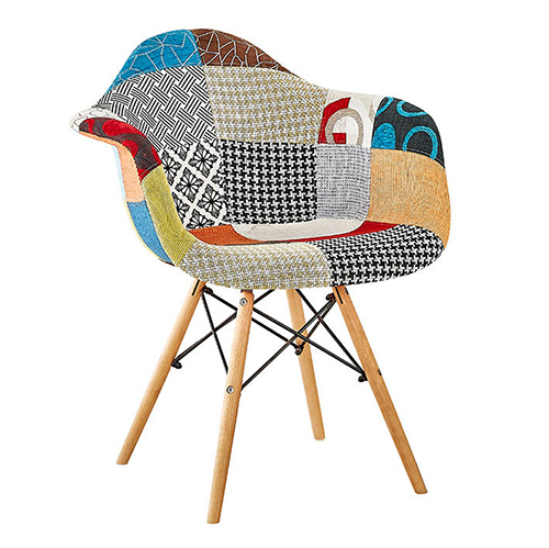 plastic armchair with patchwork upholster